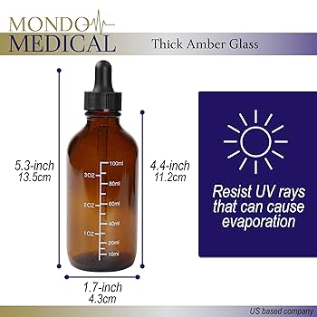 Amazon.co.jp: Mondo メディカルアンバーガラススポイトボトル 4